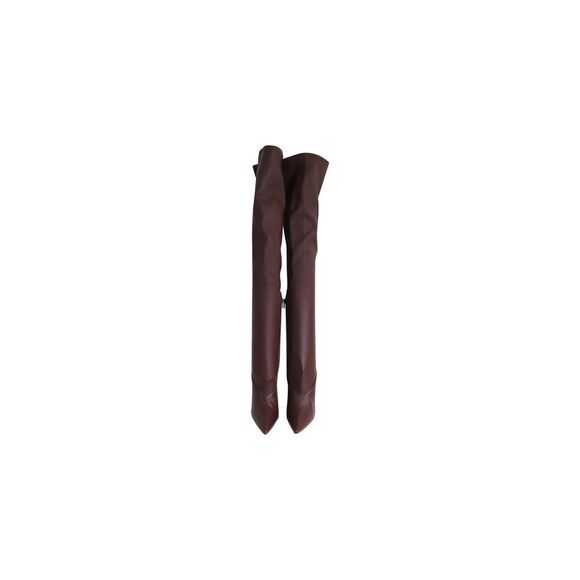 Yeezy Season 5 Stretch Knee Boots in Oxblood Leather - Picture 1 of 7